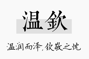 温钦名字的寓意及含义