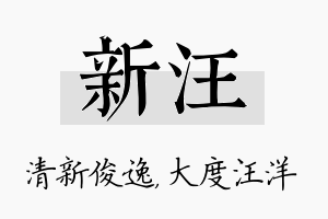 新汪名字的寓意及含义