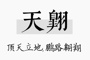 天翱名字的寓意及含义