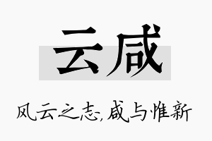 云咸名字的寓意及含义