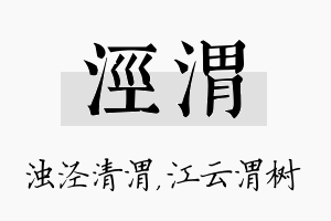 泾渭名字的寓意及含义