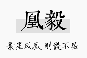 凰毅名字的寓意及含义