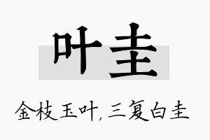 叶圭名字的寓意及含义