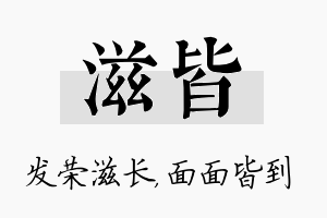 滋皆名字的寓意及含义