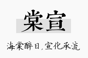 棠宣名字的寓意及含义