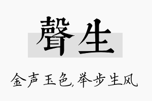 声生名字的寓意及含义