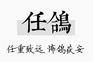 任鸽名字的寓意及含义