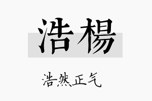 浩楊名字的寓意及含义