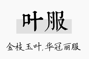 叶服名字的寓意及含义