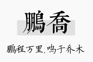 鹏乔名字的寓意及含义