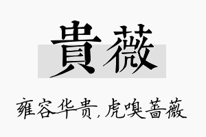 贵薇名字的寓意及含义