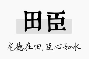 田臣名字的寓意及含义