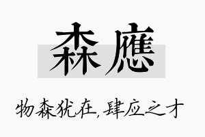 森应名字的寓意及含义