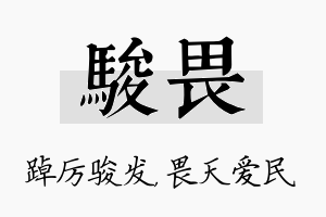 骏畏名字的寓意及含义