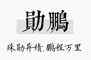 勋鹏名字的寓意及含义