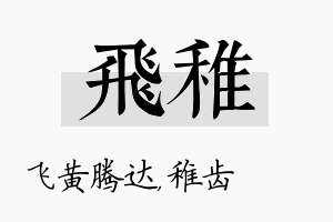 飞稚名字的寓意及含义