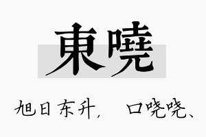 东哓名字的寓意及含义