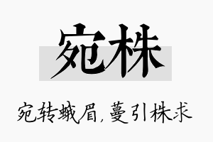 宛株名字的寓意及含义