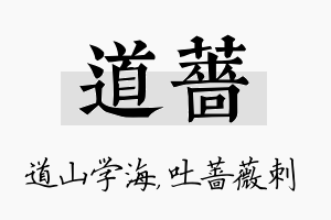 道蔷名字的寓意及含义