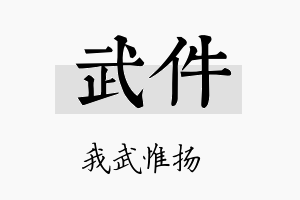 武件名字的寓意及含义