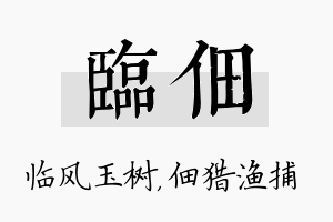 临佃名字的寓意及含义