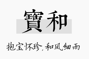 宝和名字的寓意及含义