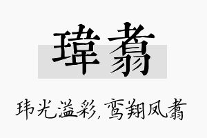 玮翥名字的寓意及含义