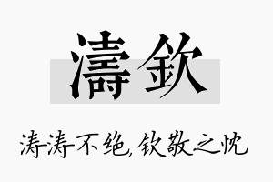 涛钦名字的寓意及含义