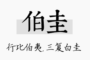 伯圭名字的寓意及含义