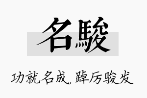 名骏名字的寓意及含义