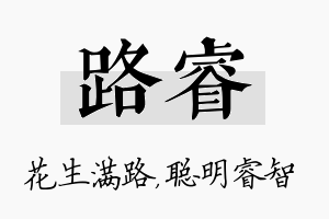 路睿名字的寓意及含义