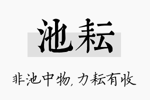 池耘名字的寓意及含义