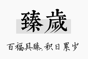 臻岁名字的寓意及含义