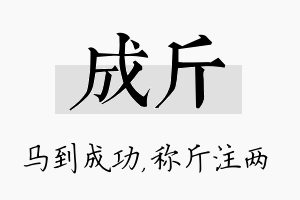 成斤名字的寓意及含义