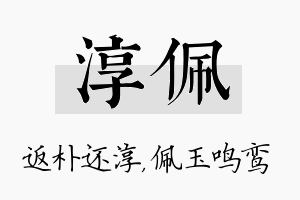 淳佩名字的寓意及含义