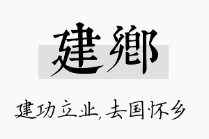 建乡名字的寓意及含义