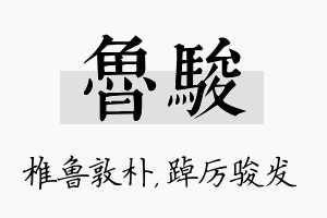 鲁骏名字的寓意及含义