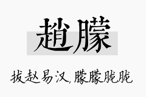 赵朦名字的寓意及含义