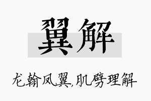 翼解名字的寓意及含义