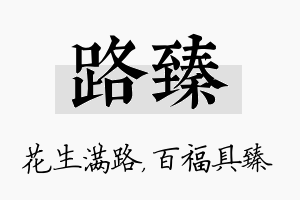 路臻名字的寓意及含义