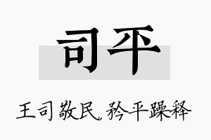 司平名字的寓意及含义