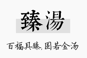 臻汤名字的寓意及含义