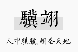 骥翊名字的寓意及含义