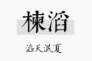 楝滔名字的寓意及含义