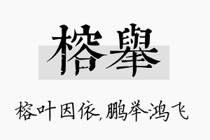 榕举名字的寓意及含义