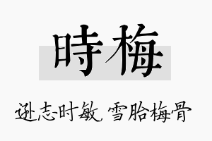 时梅名字的寓意及含义