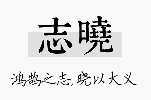 志晓名字的寓意及含义