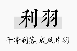 利羽名字的寓意及含义