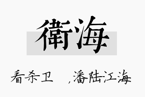 卫海名字的寓意及含义