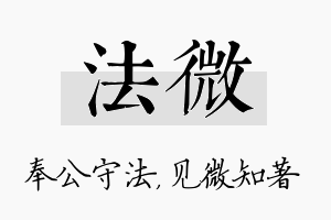 法微名字的寓意及含义